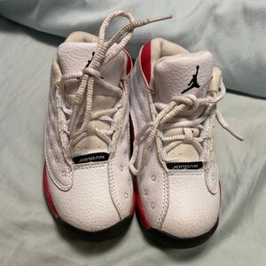 Jordan Kids Sneakers in White and Red 9C